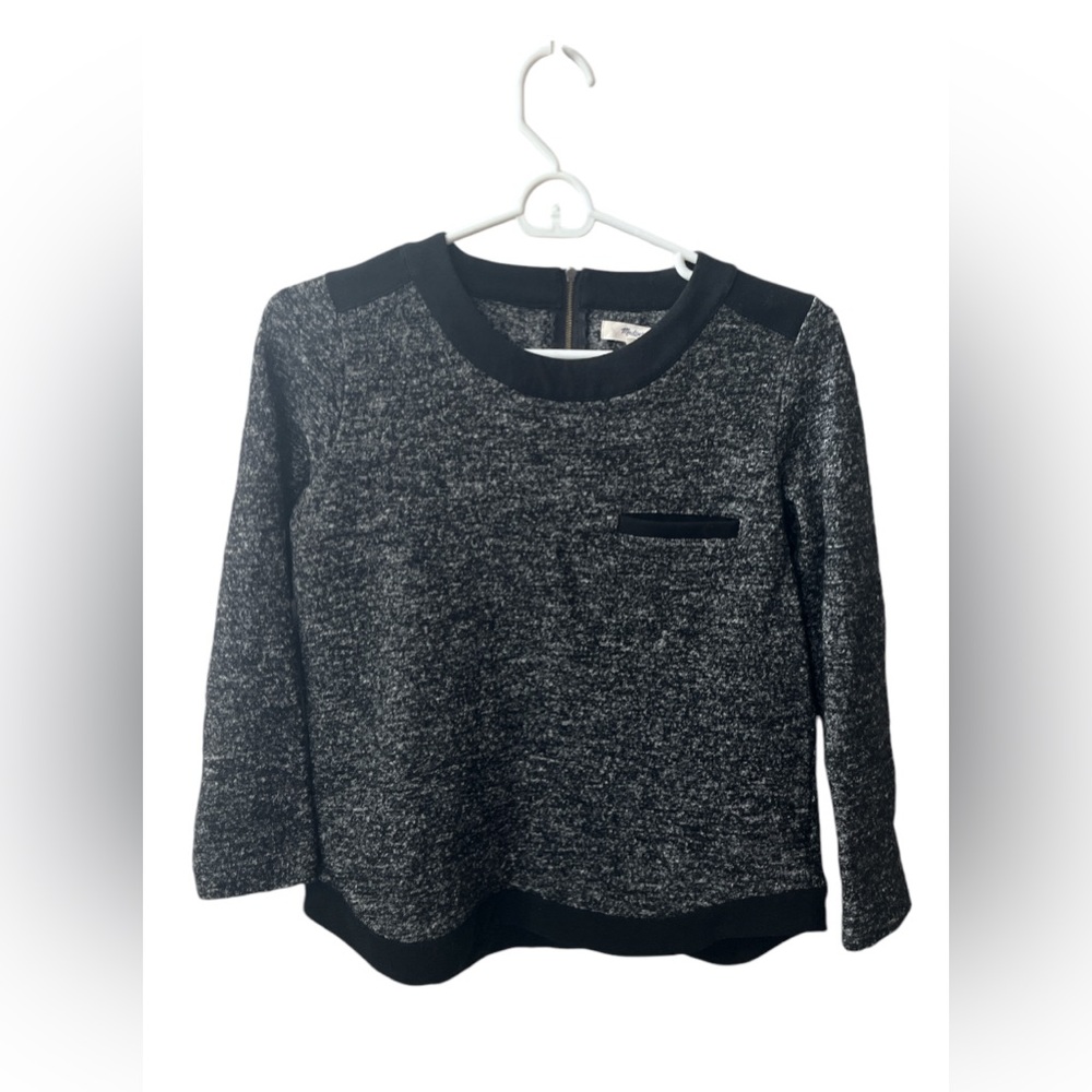 Madewell Black and White Wool Knitted Long Sleeve Size XS